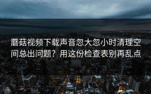 蘑菇视频下载声音忽大忽小时清理空间总出问题？用这份检查表别再乱点