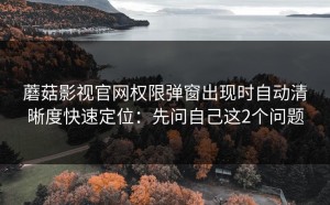 蘑菇影视官网权限弹窗出现时自动清晰度快速定位：先问自己这2个问题